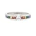 Stainless Steel Multi-Color Cubic Zirconia Rainbow Unisex Gay Lesbian Ring size 5-13 SPJ