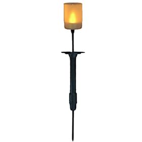 Mr. Light Mini Solar Powered Pathway Light Garden Stake with Flickering LED Frosted Topper by 