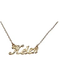 Name Necklaces Helen - Personalized Necklace Gold Plated 18K, Belcher Chain, 2mm Thick