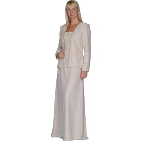 Champagne Formal Evening Dress with Jacket - Mother of Bride & Groom Dress. Mothers Dress Gown. Womens Long Evening Gown by Sean Collection (7257)