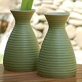Ceramic vases, 'Green Lines' (pair)