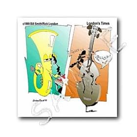 Londons Times Funny Music Cartoons - Musical Instrument Phone Calls - Iron on Heat Transfers