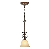 Golden Lighting 3711-M1L CB Rockefeller Mini Pendant, Champagne Bronze Finish
