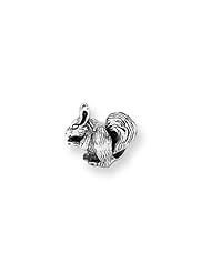 Squirrel Nibbling Charm in Silver for 3mm Charm Bracelets