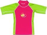 Rash Guard Shirt Short Sleeve for Girls - Watermelon/Lime