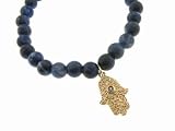 Diamond Hamsa Hand on Sodalite Beads by Sydney Evan