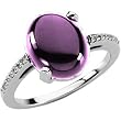 14K White Gold Amethyst and Diamond Ring