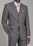 Review   / Oscar De La Renta Gray Plaid 3-Button Suit with Perfect Press Technology Fabric