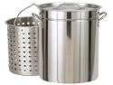 Bayou Classic 1144 44-Quart All Purpose Stainless Steel Stockpot with Steam and Boil Basket