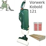 Vorwerk Kobold 121, 24Mon. Garantie, 10 Staubbeutel+Duft, Stoffsack u. Hygienefilter neu