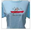 Designer Ladies Cotton T-Shirt - Garment Dyed "Dog Paddle" T-Shirt for Women - Chambray - Medium