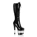 TABOO-2020 7 1/2 Inch Sexy Knee High Boot High Heel Platform Boot Lace-Up Lined Side Zip CLEARANCE
