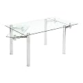 Verra Extended Dining Table - Clear/ Chrome (Large)