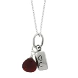 Sterling Silver Red Glass Briolette 