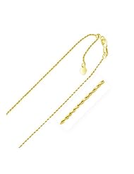 1.0mm 14K Yellow Gold Adjustable Rope Chain