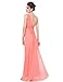Ouman Sweetheart Bridesmaid Chiffon Prom Dress Long Evening Gown Blush S