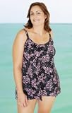 Penbrooke Island Style Plus Size Swimdress - Women's Swimwear Plus Size Swimsuit
