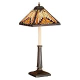 Meyda Tiffany 66532 Buffet Lamp, Mahogany Bronze Finish with Stained