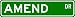 AMEND Street Sign ~ Personalized Family Lastname Sign ~ Gameroom, Basement, Garage Si...