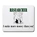 RESEARCHER I make more money than you! Mousepad