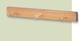 3-Peg Wooden Coat Rack (Natural) (1.75"H x 15.75"W x .6"D)