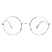 SA106 Ultra Flat Lens Trendy Circle Round Lens Retro Eye Glasses Silver