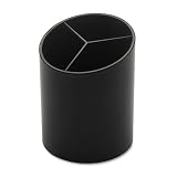 Business Source 32355 Large Pencil Cup, 3 Compartments, 3 in.x3 in.x4-1/8 in., Black