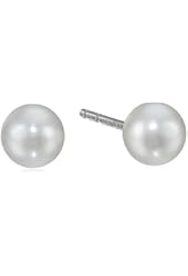 14k Gold Round Akoya Cultured Pearl AA Quality Stud Earrings