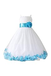 Girls Satin/Tulle Spaghetti Strap Lace Flower-Girl Dress  With a Sash 