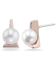 Pearl Earrings with Special Backs in 14K Rose Gold