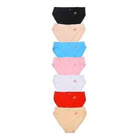 Women's Cotton Assorted Solid Color Panties with Butterfly Embroidery 12-Pack (Wholesale Pricing)