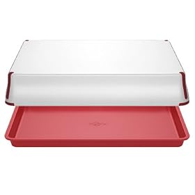 Bake Porter Large Baking Sheet with Serving Cover, Red by Bake Porter