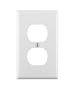 Leviton 80703-W 1-Gang Duplex Device Receptacle Wallplate, Standard Size, Thermoplastic Nylon, Device Mount (White)