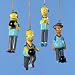 SIMPSONS ORNAMENTS - 3 PORCELAIN SIMPSONS ORNAMENTS 4PC. - Christmas Ornament