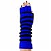 ROYAL BLUE & BLACK FINGERLESS STRIPED ARM WARMER GLOVES