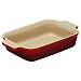 Le Creuset Stoneware 7-by-5-Inch Rectangular Dish, Cherry Red