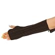 Cable Knit Arm Warmer Fingerless Long Gloves Gray