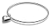 Silver 3mm Plain with Heart Bangle