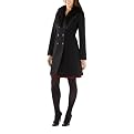 Mossimo&reg; Black Women's Long Wool Double Breasted Jacket with Faux Fur Collar - Black