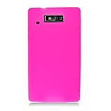 Solid Hot Pink Silicone Skin Gel Cover Case For Motorola Triumph WX435