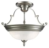 Alabaster MelonMedium Semi Flush Mount AL1374ES By Quoizel