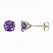 Vir Jewels 14K Gold Amethyst Stud Earrings (1.80 CT ; 6 MM Round Cut)