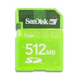 O SanDisk O - Card - Secure Digital - 512MB - Gaming - Green - Sold As Each