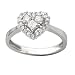 14k White Gold, Round & Princess Diamond Heart Ring (0.57 ctw)