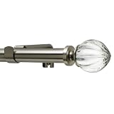 Levolor Fluted Acrylic Rod Set, Satin Nickel, 3/4-Inch Diameter, 66 to 120-Inch Width