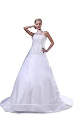 High-Neck Mesh Backless Lace-Up Beaded Organza/Silk Evening Dress  with a Chapel Train 