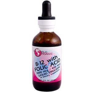 Liquid B-12 w Folic Acid - 2 oz. - Liquid by World Organics