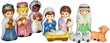 Lighted Plastic 10 Pc Childlike Nativity Set