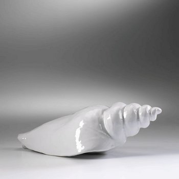 Cyan Lighting 00636 White Ceramic Cone Shell, 