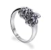 Sterling Silver Marcasite Amethyst Cubic Zirconia Band Ring